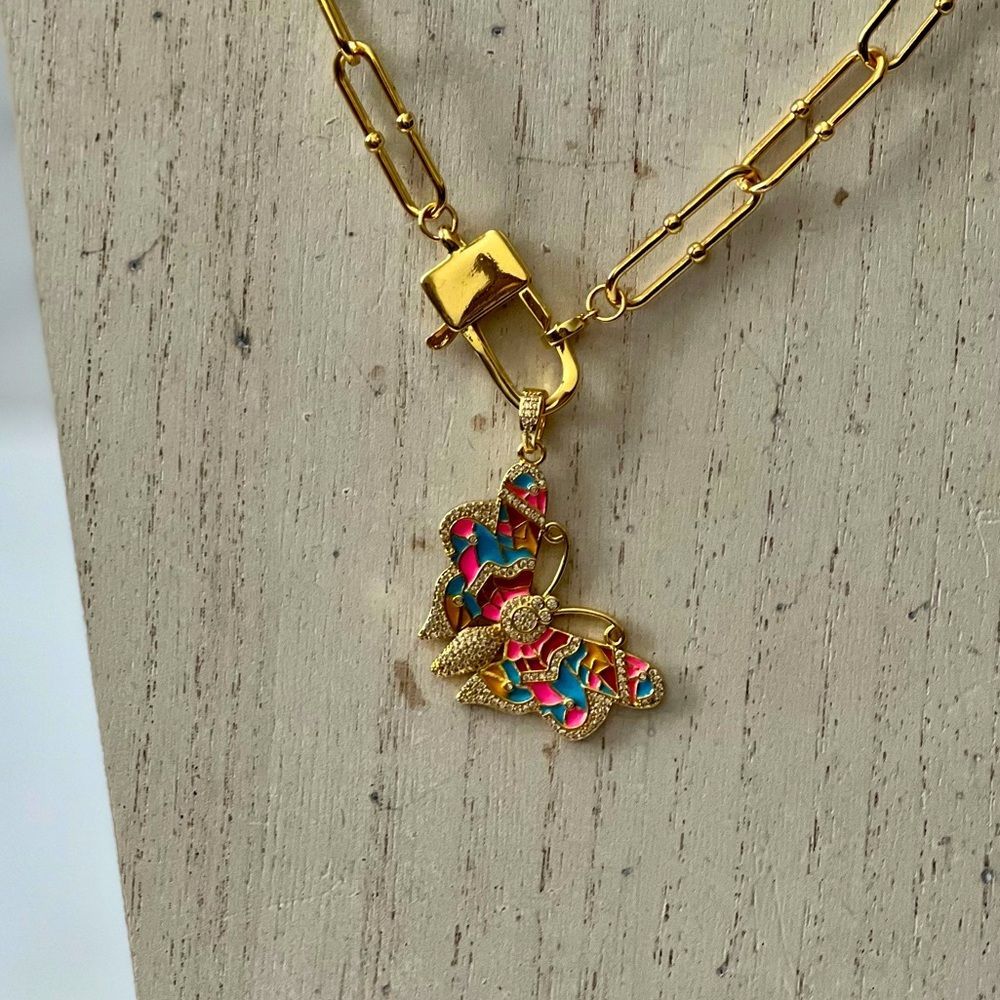 Melania Clara Multi-Color Butterfly Necklace